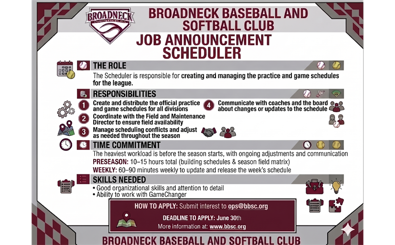 Job Announcement - Scheduler