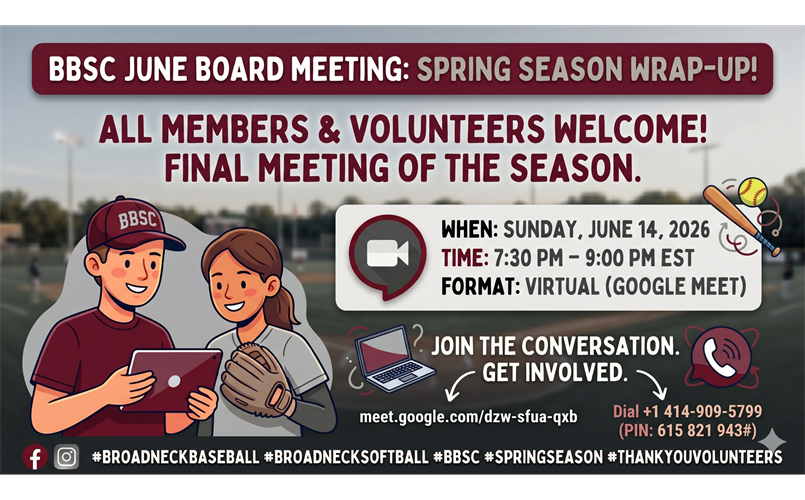 Next BBSC Board Meeting - June 14